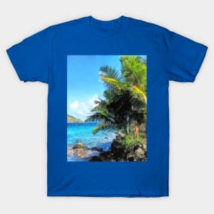 Caribbean - Palm Trees and Beach St. Thomas VI T-Shirt